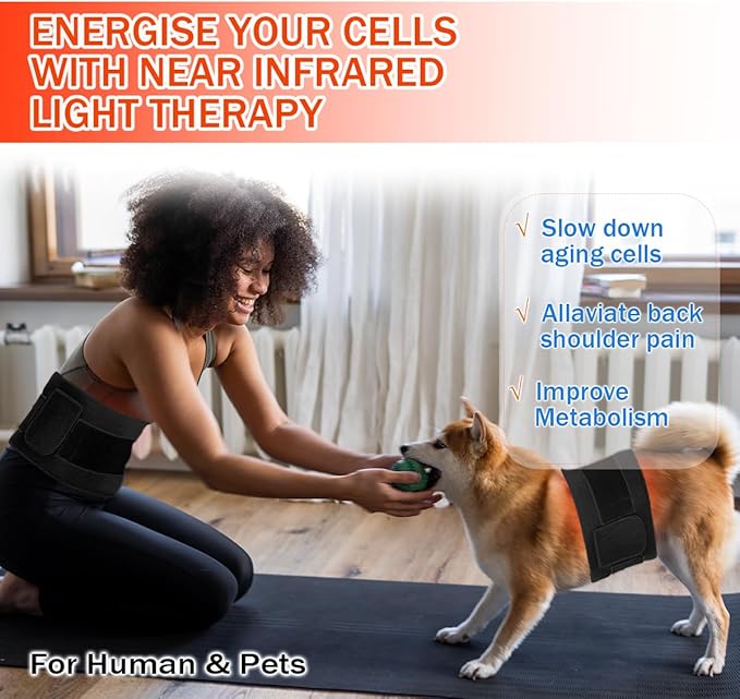 Red Light Therapy Infrared Light Therapy Pad for Body Pain NIR Deep Therapy for Back Knee Hands Feet Relief Portable 660nm 850nm Home Heating Light Therapy Wrap Belt Gift for Women Men