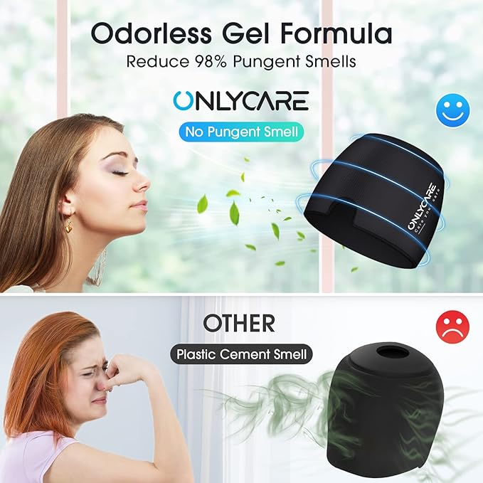 ONLYCARE Migraine Relief Cap,Soothing Migraine Mask,Upgraded Odorless Gel Ice Head Wrap, Hot and Cold Therapy, FSA or HSA Eligible Headache Ice Pack for Tension and Stress(Black & Purple)