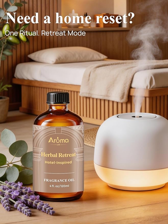 Herbal Retreat — a Hotel-Inspired Diffuser Oil with a Beach-Spa Vibe, Hotel Diffuser Oil for Diffuser for Home Fragrance Oil for Ultrasonic and Waterless Diffusers and Crafting
