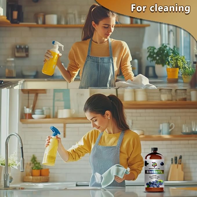 Blueberry Essential Oil - GV77ZF Blueberry Oils for Diffusers, Humidifiers, DIY Candles, Soap, Cleaning, Home, Office, Yoga, Massage, Gifts - 16 fl oz (480 ml)