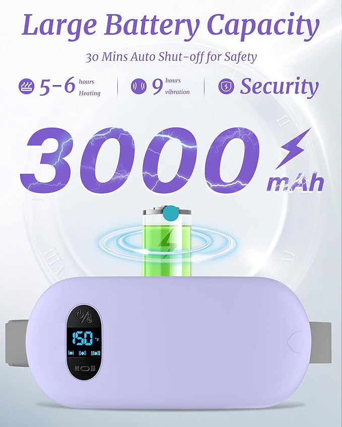 Portable Heating Pad for Cramps Upgraded Cordless Electric Period Heat Pad for Back Menstrual Belt 6 Heat 6 Massage Mode Gifts for Women Girl Her Girlfriend