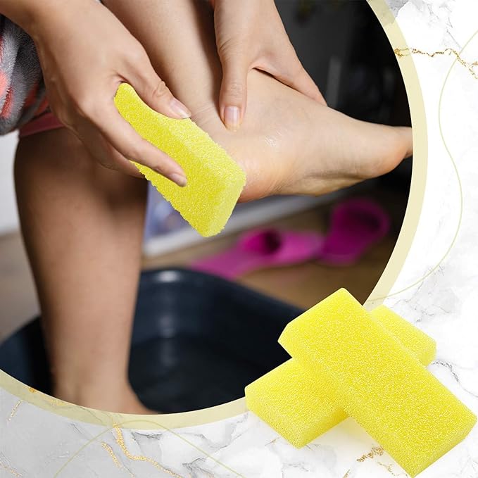 Batiyeer 100 Pcs Pumice Stone for Feet Scrubber Dead Skin Disposable Pedicure Pumice Stone Foot Shower Scrubber for Heel Cuticle Callus Remover Bath Spa(Yellow)