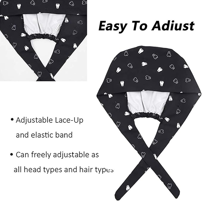 3Pcs Gourd-Shaped Working Caps with Upgrade Sweatband Adjustable Hats Head Cover for Women/Men