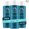 Oars + Alps Body Wash for Men, Mens Body Wash & Face Cleanser with Vitamin E & Antioxidants, Moisturizing, Paraben & Sulfate Free Cleanser, Aspen Air, 3pk