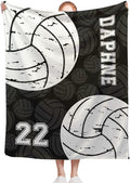 Custom Volleyball Blanket, Personalized Volleyball Blanket, Customized Sport Throw with Name Text for Boy, Girl, Men, Women, Volleyballs Gift for Athlete, Coach, Team, 60"x50" Soft Throw Blanket