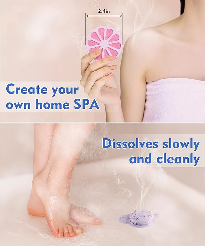 Aofmee Shower Steamers Aromatherapy - 8 Pack Shower Bombs with Essential Oils for Relaxation, Valentines Day Gifts Birthday Gifts for Women and Men, Stress Relief and Luxury Self Care Shower Bath Bomb