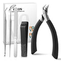 FVION Ingrown Toenail Tools Kit 5 Pcs, Toenail Clippers for Thick & Ingrown Nails, Ingrown Toenail Removal Correction Nail Clippers, Nail File Lifter, Professional Manicure Pedicure Tools