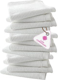 CASA COPENHAGEN Ribbed Bar Mop Towels - Pack of 12, 15"x19" 100% Cotton, Highly Absorbent & Durable Towels, Multipurpose Kitchen Towels for Home, Bar, Restaurant, Cleaning & More