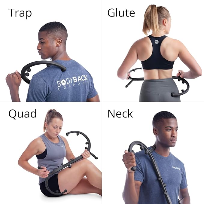 Body Back Buddy Elite Black 2.1 - Neck Massager for Pain Relief Deep Tissue - Back Therapy Tool - Therapeutic Trigger Point Hook for Muscle Knot & Myofascial Release - Shoulder Pressure Point Relief