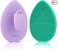 Silicone Face Scrubber 2 Pack, Manual Facial Cleansing Brush for Men and Women, Gentle Face Wash Brush for All Skin Type, Skin Care Face Brushes for Exfoliating, Pore and Blackhead Remover
