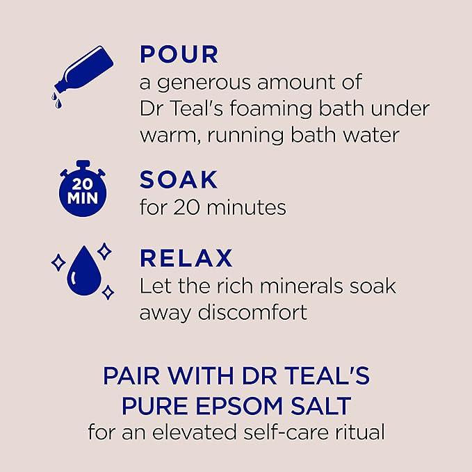 Dr Teal's Foaming Bath with Pure Epsom Salt, Nourish & Protect with Coconut Oil, 34 fl oz (Pack of 4)