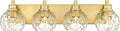 Bathroom Light Fixtures Over Mirror, 26" Brushed Gold Bathroom Vanity Light with Clear Hammered Glass Globe Shade, 4-Light Modern Sconces Wall Lighting, VL200-BG-CL-4