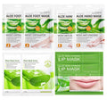 8 PCS Aloe Vera Moisturizing Mask Set - Hand & Foot + Face & Lip Masks, Dry Skin Comfort & Quick Hydration, Plant-Based Skincare Thoughtful Holiday Gift for Her, Suitable for All Skin Types,