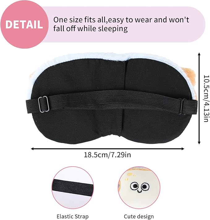 PERFECTSIGHT Sleep Eye Masks, Cute Penguin Sleep Eye Cover Lightweight Adjustable Eyeshade Mask Cover for Women Kids Girls Sleep Travel Nap, Toast Headphone