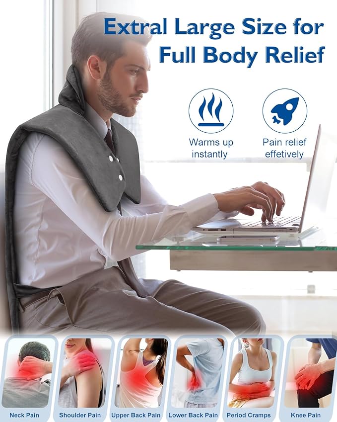 Mothers Day Gifts, Heating Pad for Neck Shoulders Back, Large 24''*37'' Heat Pad for Full Body, Electric Heated Pad for Seniors Edlerly, Birthday Gifts for Women Men Mom Dad Wife Husband