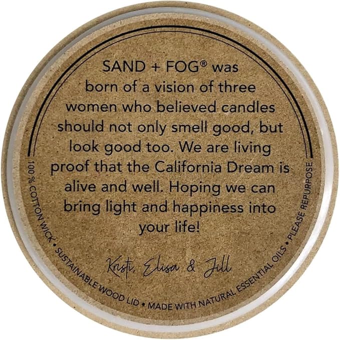 Sand + Fog Scented Candle - Pine & Eucalyptus – Additional Scents and Sizes – 100% Cotton Lead-Free Wick - Luxury Air Freshening Jar Candles - Perfect Home Decor – 12oz