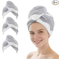 SINLAND Microfiber Hair Drying Cap Hair Towel Turban Twist for Women Fast Drying Towels Head Turban Absorbent Soft Lightweight Black 3 Pack
