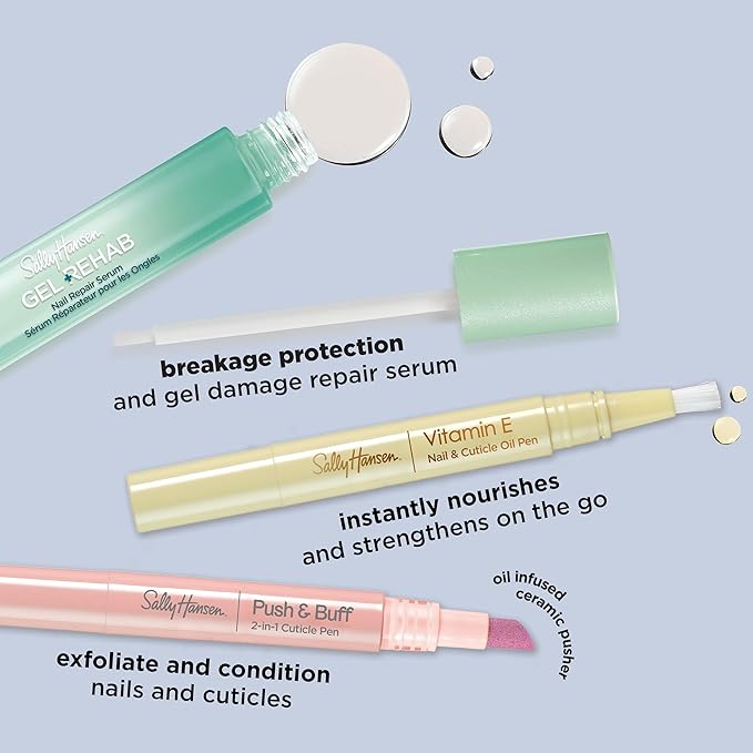 Sally Hansen Push & Buff 2-in-1 Cuticle Care Treatment Pen | Exfoliates, Polishes and Smooths Cuticles | Textured Tip for Instant Results | Easy, Mess-Free Nail Care on the Go