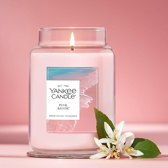 Yankee Candle Pink Sands Scented Candle, 22oz Large Jar with up to 150 Hour Burn Time, Giftable, Birthdays (Pack of 4)