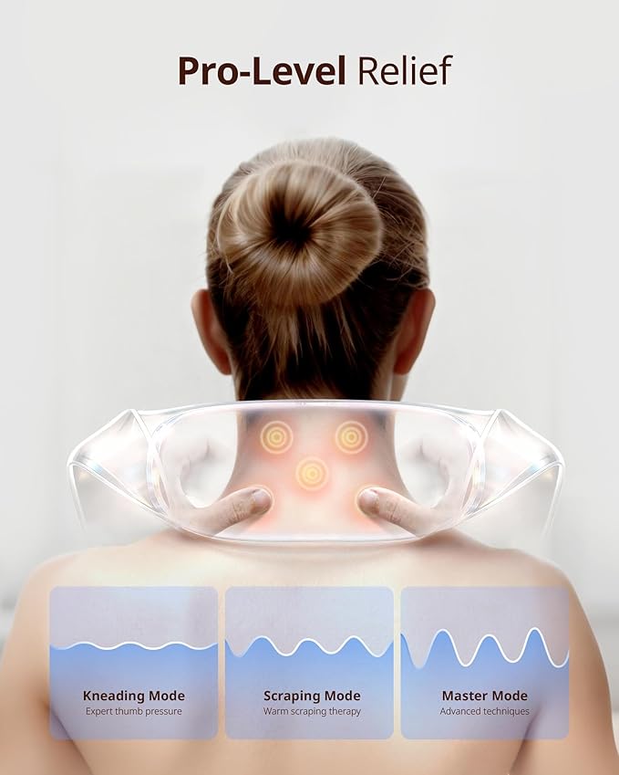 Cordless Shiatsu Neck and Back Massager with Heat, 10 Mins x 12 Use, 3 Massage Modes & 2 Intensity Levels, Mother’s Day Gift for Mom, 3D Kneading Deep Tissue, Voice Prompt for Pain Relief &Relaxation