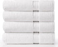 Cotton Craft Ultra Soft 4 Pack Oversized Extra Large Bath Towels 30x54 White Weighs 22 Ounces - 100% Pure Ringspun Cotton - Luxurious Rayon Trim - Ideal for Everyday use - Easy Care Machine wash