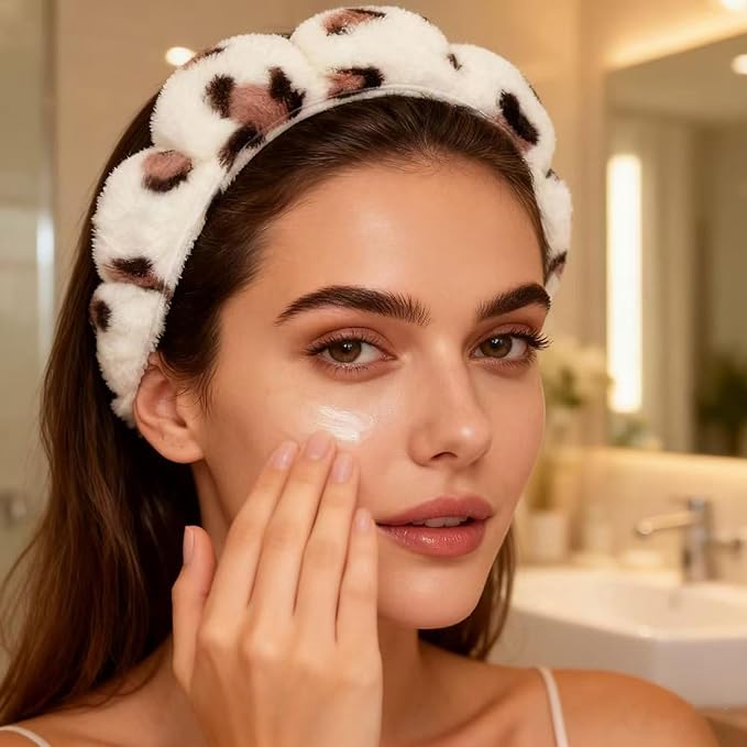 Spa Headbands for Washing Face Makeup Skin Care Women Bubble Facial Beauty Headbands Puffy Shower Towel Band Hairband