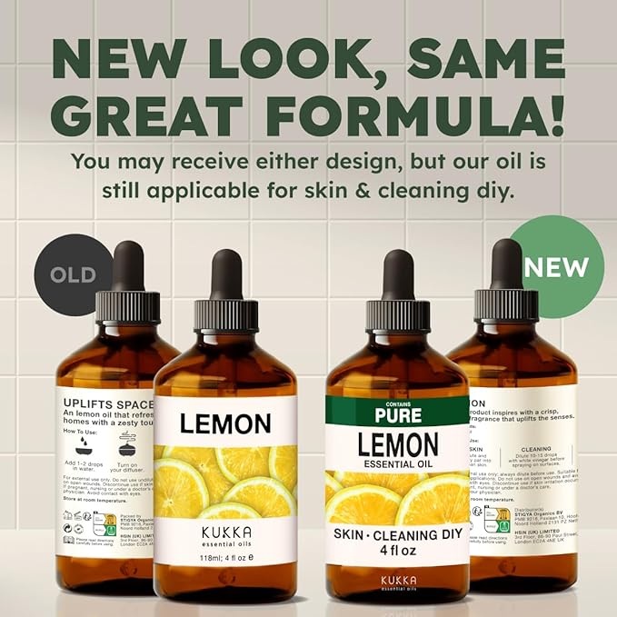100% Pure Lemon Oil - 4 Fl Oz Lemon Essential Oil for Hair, Skin, Diffuser, Aromatherapy & DIY Soap Making Scent