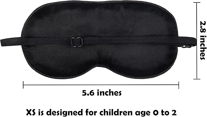 Mulberry Silk Sleep Mask with Adjustable Strap for Kids,Cute Sleeping Eye Mask for Newborns, 1 Pack Blue