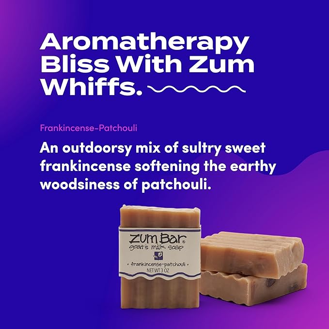 Zum Indigo Wild Goat's Milk Soap Bar - Bar Soap for Hands & Body Made with Essential Oils - 3 oz - Fresh Blends (6 Pack)