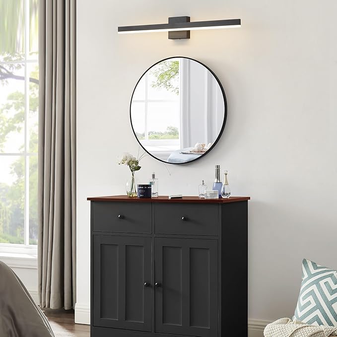 Black Bathroom Vanity Light 31.5 inch, 26W Dimmable 5CCT LED Modern Bathroom Light Fixture Over Mirror - ETL Certificated