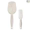 Conair Scalp Care Detangling hairbrush 2pk - Fullsize +Travel Hair Brush - Scalp Massager - hairbrushes for women & men - detangler for all lengths and types - can use wet or dry - Grey Luxe