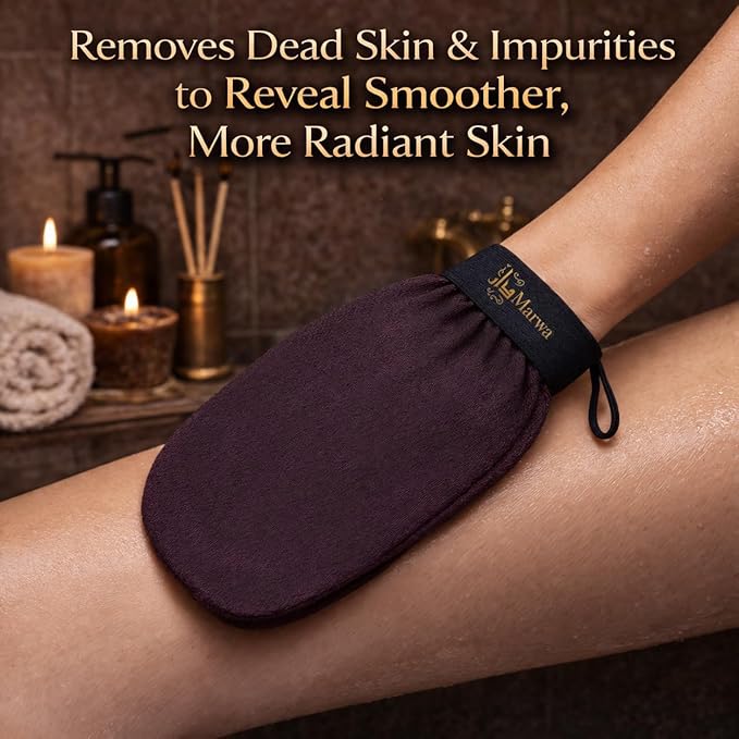 Moroccan Kessa Exfoliating Glove – Medium Hammam Exfoliating Mitt – Dead Skin Remover – Traditional Body Exfoliator – Made in Morocco