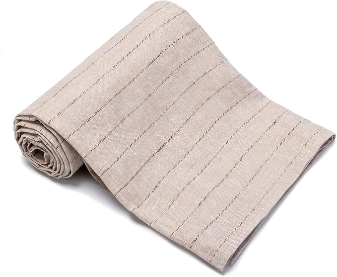Linen Striped Bath Towel 30x53 with Hanging Loop- Highly Absorbent, Lightweight & Quick-Dry - Thin Soft Towel for Swim, Travel, Gym, Hotel & Spa