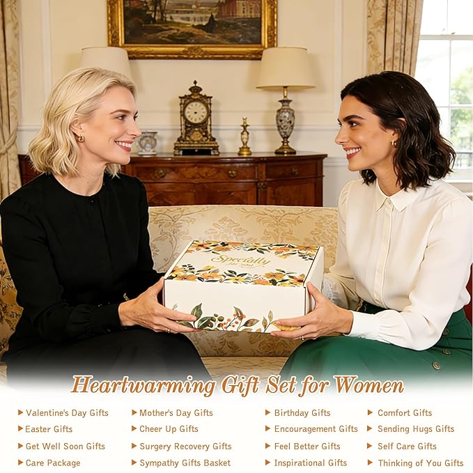 Mothers Day Gift for Mom Wife Grandma Sister Friend - Self Care Gifts for Women Birthday Gift, Get Well Soon Sympathy Gift Baskets for Women Care Package, Thinking of You Inspirational Gifts for Women