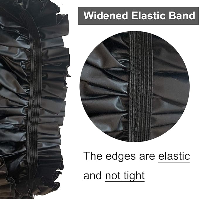 ELEBOX 2 Pack Premium Collection Super Jumbo Shower Cap Extra Large Shower Caps for Braids Shower Bonnets Women Waterproof Hair Caps for Spa Salon Shower Hat (X-Large, Black,Blue)
