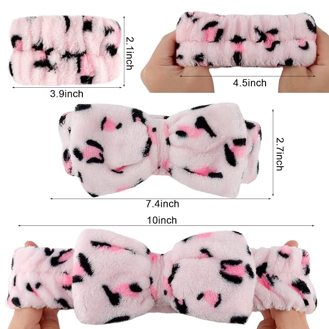 WHAVEL 6PCS Spa Headband and Wristbands Set, Face Wash Headband Wrist Bands for Washing Face Makeup Skincare Hair Band Skin Care Accessories Tools