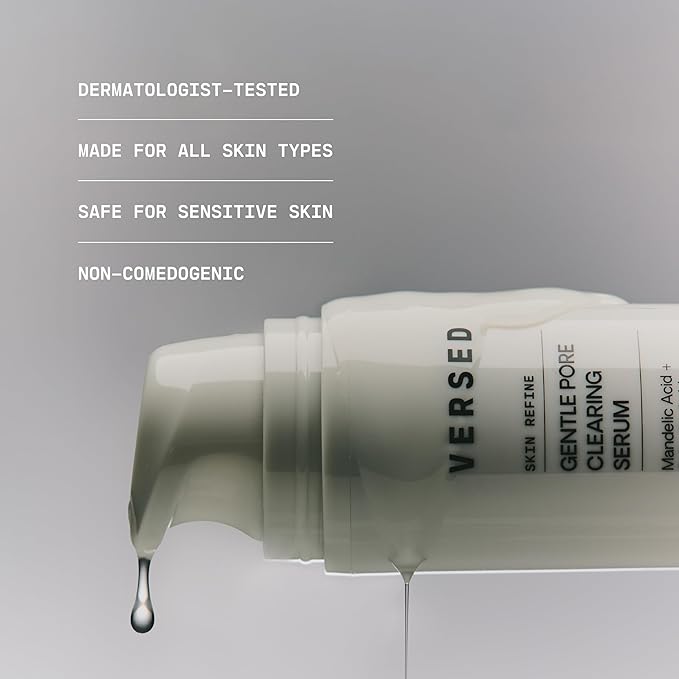VERSED Skin Refine Gentle Pore Clearing Serum | Exfoliating Facial Serum with Salicylic Acid and Mandelic Acid for Clear Skin | Safe for Sensitive Skin, Vegan, 30 ml / 1 fl oz