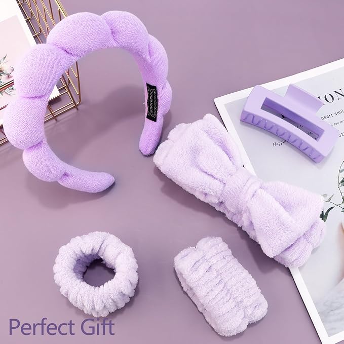 Chanaco Spa Headband, Makeup Hair Accessories for Women and Girls, Face Wash Wrist Bands, Teen Gifts Trendy Stuff