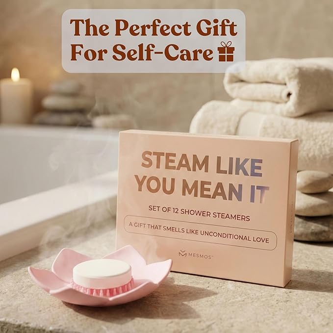 MESMOS Lotus Shower Steamer Trays, Silicone Soap Holder & Small Shower Steamer Dish, Self Draining Flower Tray for Spa Gifts, Self Care & Mom Relaxation