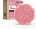 Sud Scrub® Antimicrobial Silicone Face Scrubber, 1 Pack, Gentle Face Exfoliator for Sensitive Skin, Eco Friendly Facial Cleansing Brush, Exfoliating Face Brush for Men and Women (Pink)