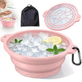 Face Bowl for Ice with Built-in Ice Tray Collapsible Silicone Facial Ice Bath Bowl Small Reusable Cold Plunge Basin, Ideal for Home Travel Use, Cold Bath Spa Tool