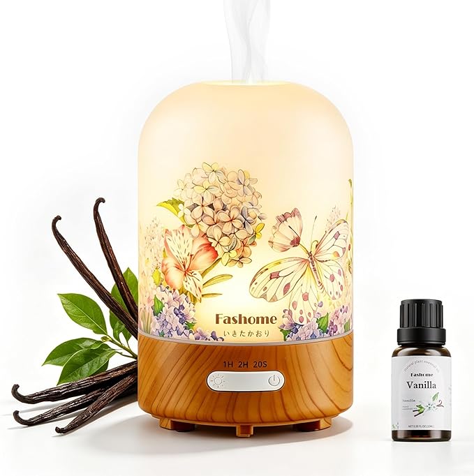 Essential Oil Diffuser for Home, Ultrasonic Cool Mist Air Aromatherapy Humidifier, Mini Scent Air Machine Portable Diffuser with Changing Lights & Auto Shut-Off for Home Bedroom Office Yoga(<25dB)