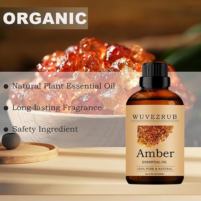 Amber Essential Oils, 60ML Pure and Natural Essential Oil for Aromatherapy Diffuser - Amber /2 Fl Oz