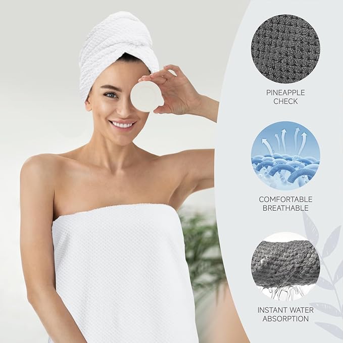 MaopaoBeauty 35X70 Inches Extra Large Bath Towels Sets of 4 for Bathroom Super Soft Quick Dry Bath Towels Hand Towels Washcloth Towels Microfiber Shower Towels for Women Daily Use (Khaki, 4 Piece)
