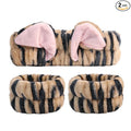 PERFECTSIGHT 2 Pack Cute Animal Headbands for Makeup Wash Shower Adjustable Elastic Hair Band for Girls and Women (Black Cat Ear)