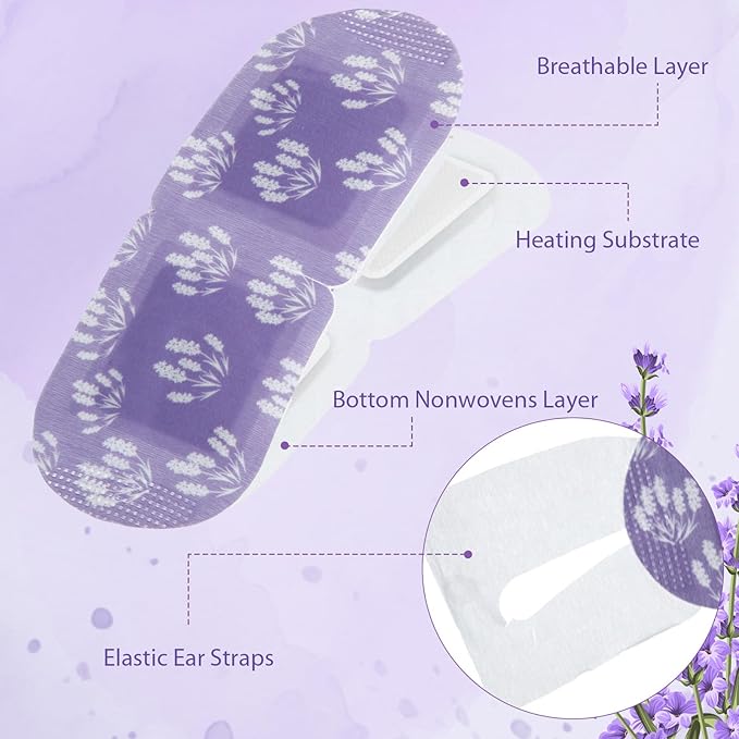 200 Pcs Steam Eye Masks for Dry Eyes Lavender Self Heated Steam Warm Eye Mask Heated Disposable Eyes Masks for Dark Circles, Puffy, Relief Stress, Fatigue Relaxation Gifts