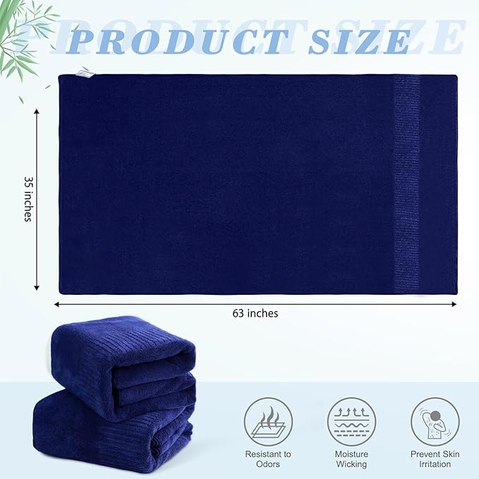 SEISSO Bath Towels 4 Pack Premium Large Towels for Bathroom 35 x 63 Inches Ultra Soft and Quick Dry Luxury Bath Sheet, Lightweight Shower Towel for Fitness, Hotel, Gym, Sauna, Home - Navy Blue