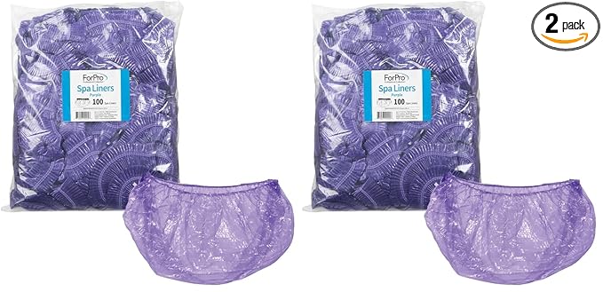 ForPro Spa Liners, Fit All Pedicure Spas, Disposable Pedicure Liners, Purple, 100-Count (Pack of 2)