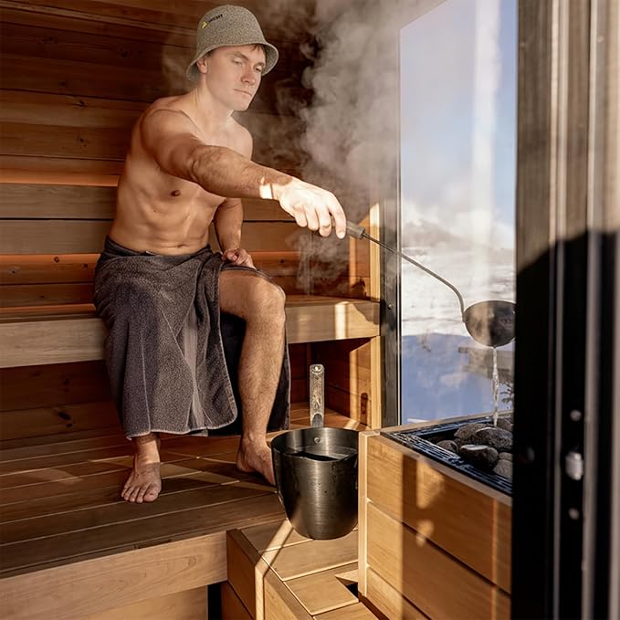 100% Wool Sauna Hat, Natural Felt Heat-Resistant Cap for Steam Room & Spa,