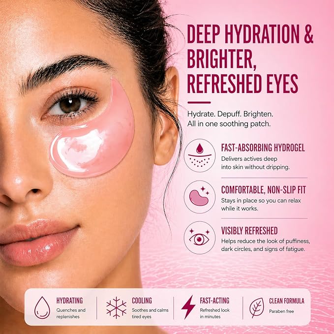 blxnk RADIANCE Under Eye Patches - 60 Hydrogel Eye Masks to Depuff, Hydrate & Brighten Dark Circles, Puffy Eyes & Bags - Asian Beauty Inspired, Cooling & Soothing with Niacinamide, Caffeine, Peptides